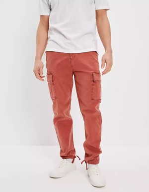 Pantalon American Eagle AE Flex Slim Lived-In Cargo Rouge Foncé Homme | YXG-47314968